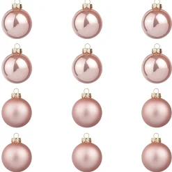 Altrosé Weihnachtskugeln Aus Glas 6 Cm Ø – 24 Stück