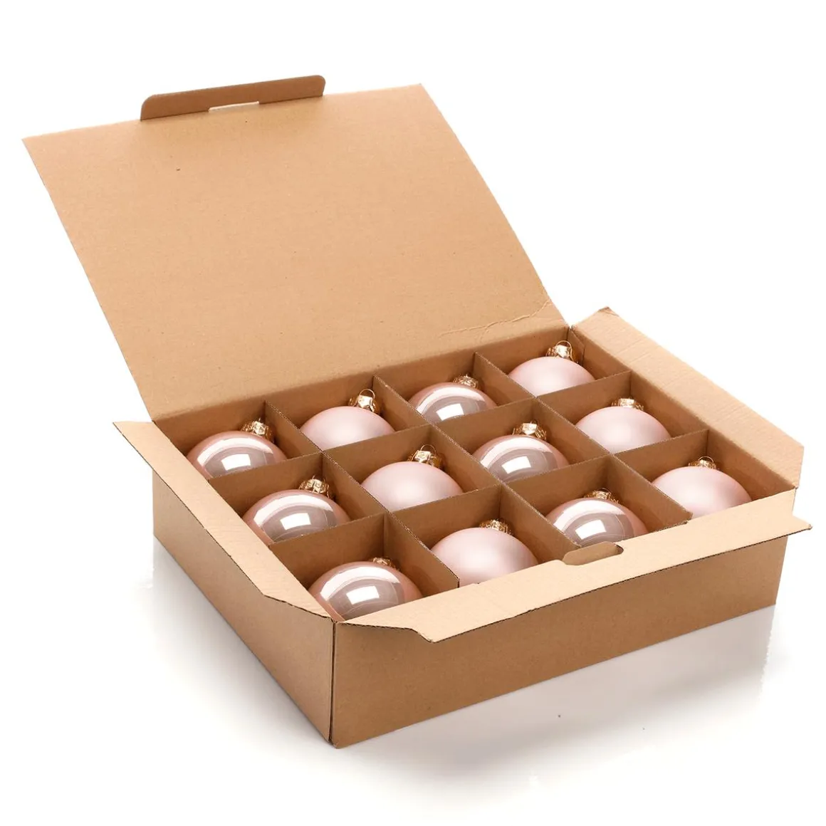 Altrosé Weihnachtskugeln Aus Glas 6 Cm Ø – 24 Stück