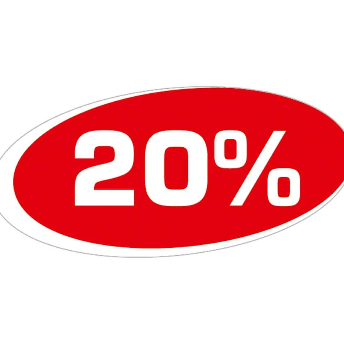 Ankleber "20 %"