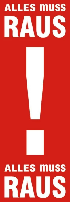 Banner Aus Papier Alles Muss Raus 138 Cm Lang