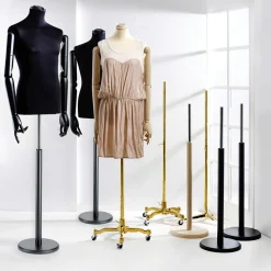 Büsten-Ständer Auf Rollen, Gold