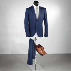 Chrome-Ständer Für Schneiderbüsten Mit Schuh-Präsenter 40 X 40 X 100 Cm