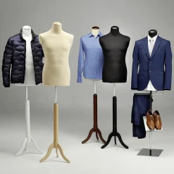 Chrome-Ständer Für Schneiderbüsten Mit Schuh-Präsenter 40 X 40 X 100 Cm