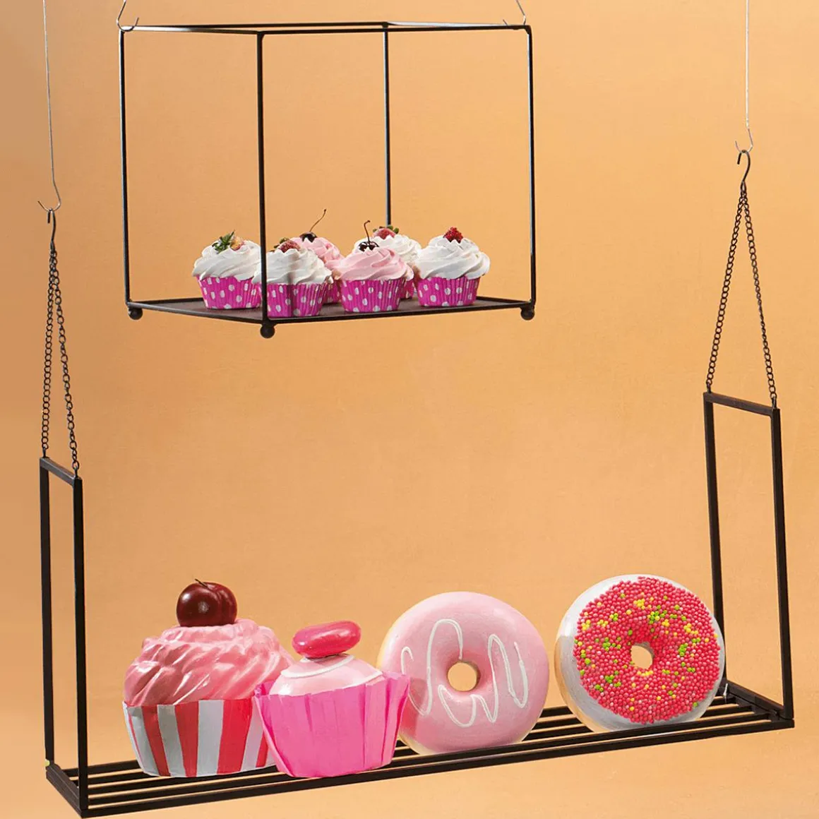 Cupcakes Rosa Lebensmittel-Attrappe, 3 Stück