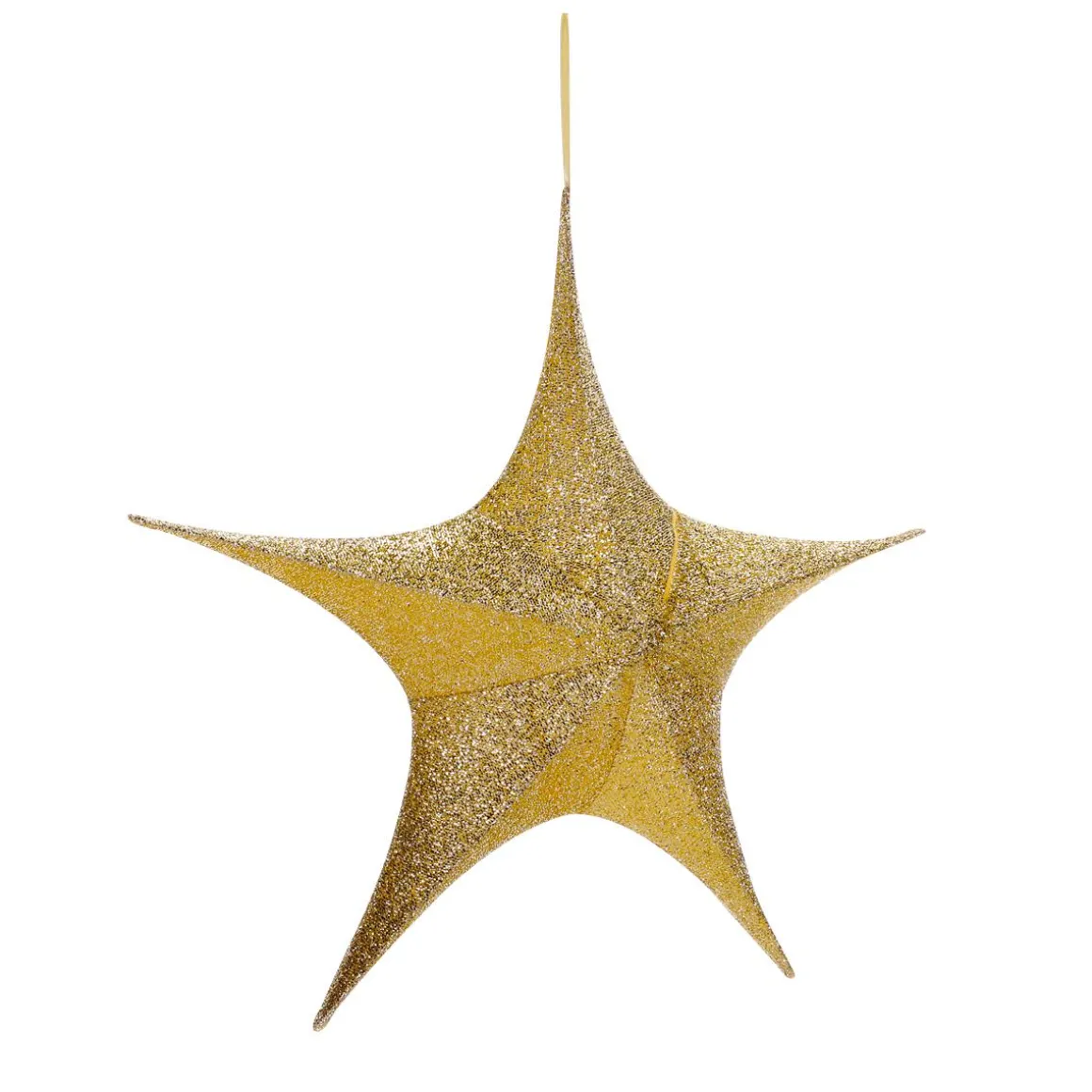 Deko Faltstern Glitter Gold Mit Reißverschluss, 40 Cm