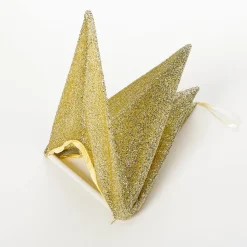 Deko Faltstern Glitter Gold Mit Reißverschluss, 40 Cm