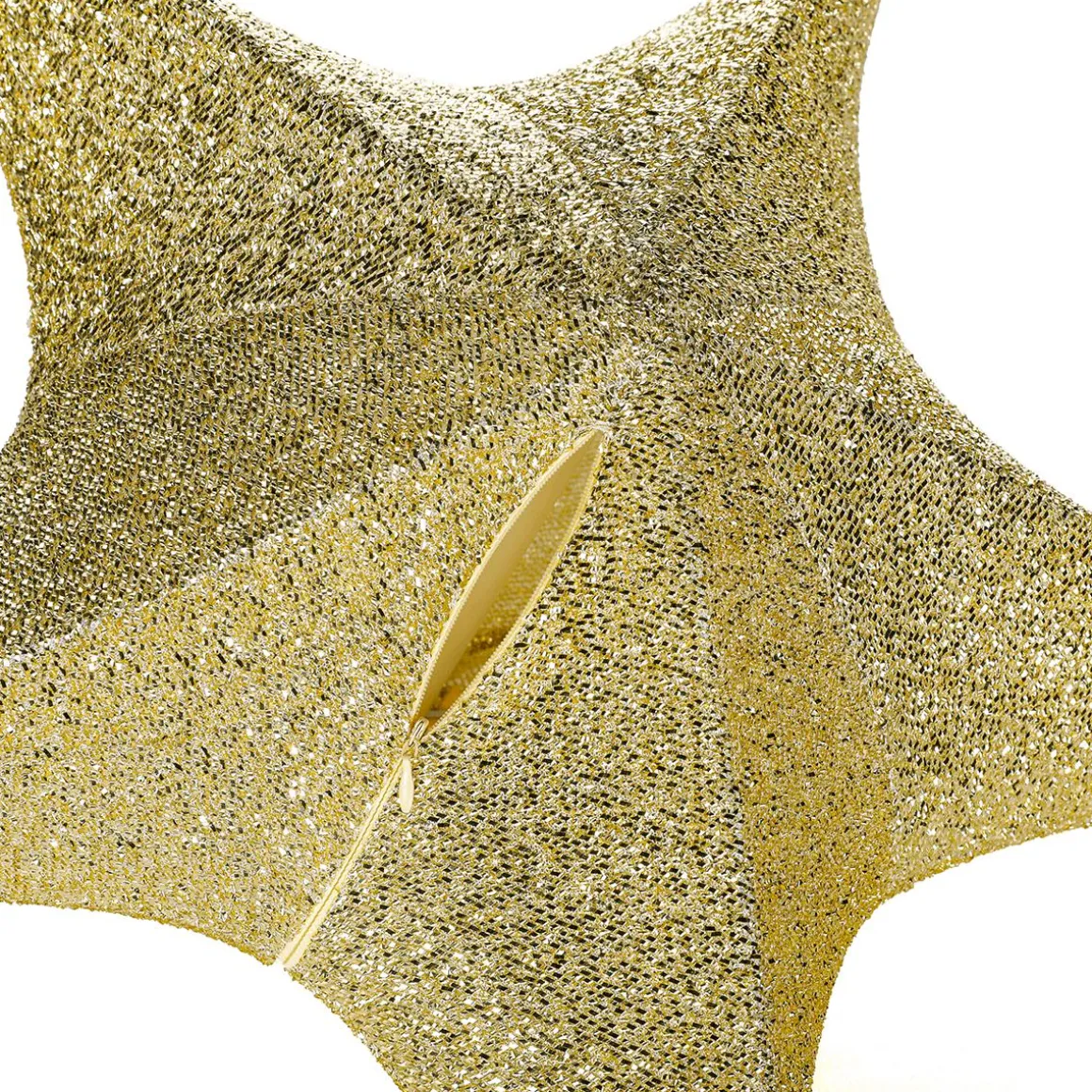 Deko Faltstern Glitter Gold Mit Reißverschluss, 40 Cm