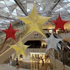 Deko Faltstern Glitter Gold Mit Reißverschluss, 40 Cm