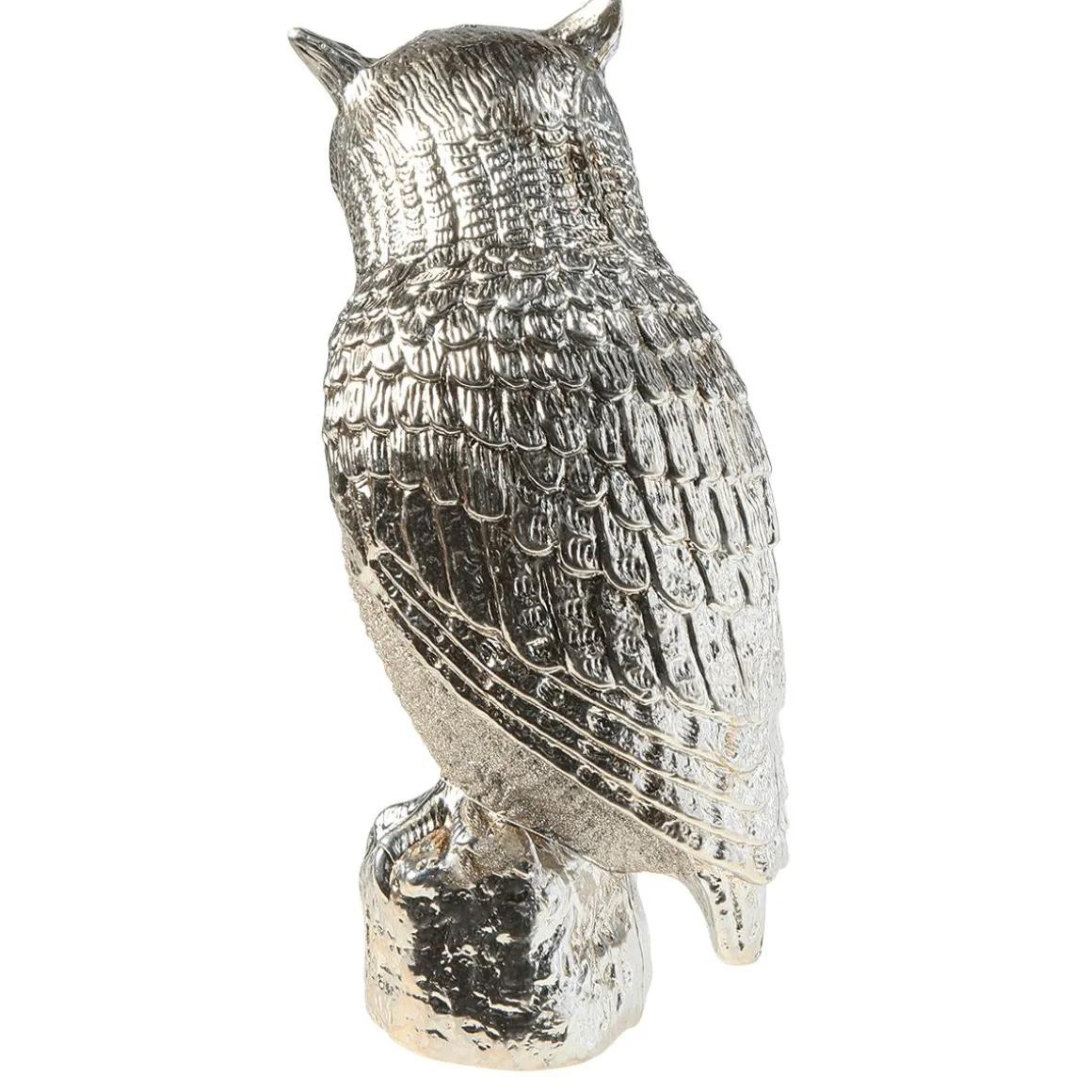 Deko Figur Eule 43 Cm Silber