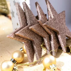 Deko Glitzersterne, Pack á 10 Stück