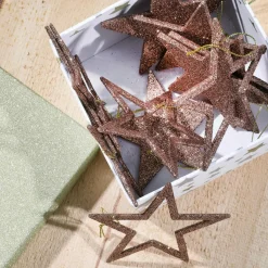 Deko Glitzersterne, Pack á 10 Stück