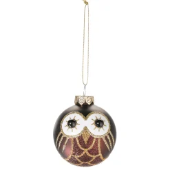 Deko Hänger Glas Kugel „Eule“ 24 Stück In Der Box