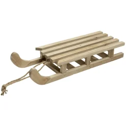 Deko Holzschlitten Mit Kordel, Natur