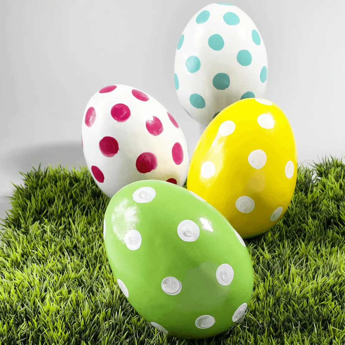 Deko Osterei Gepunktet 18 Cm, Gelb/weiß