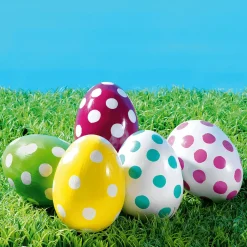 Deko Osterei Gepunktet 18 Cm, Gelb/weiß