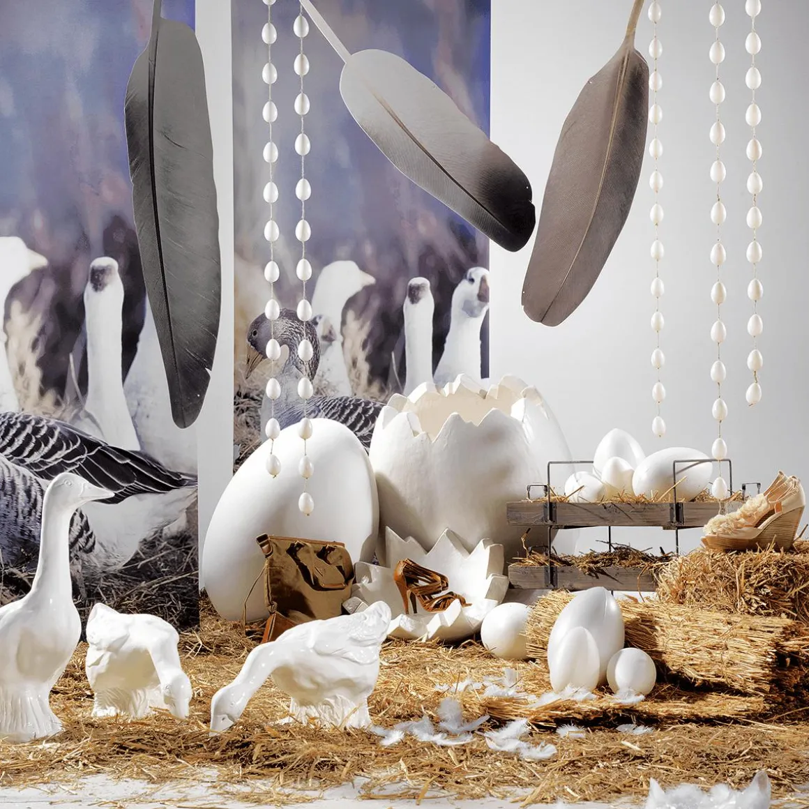 Deko Osterei Weiß, 75 Cm Lang