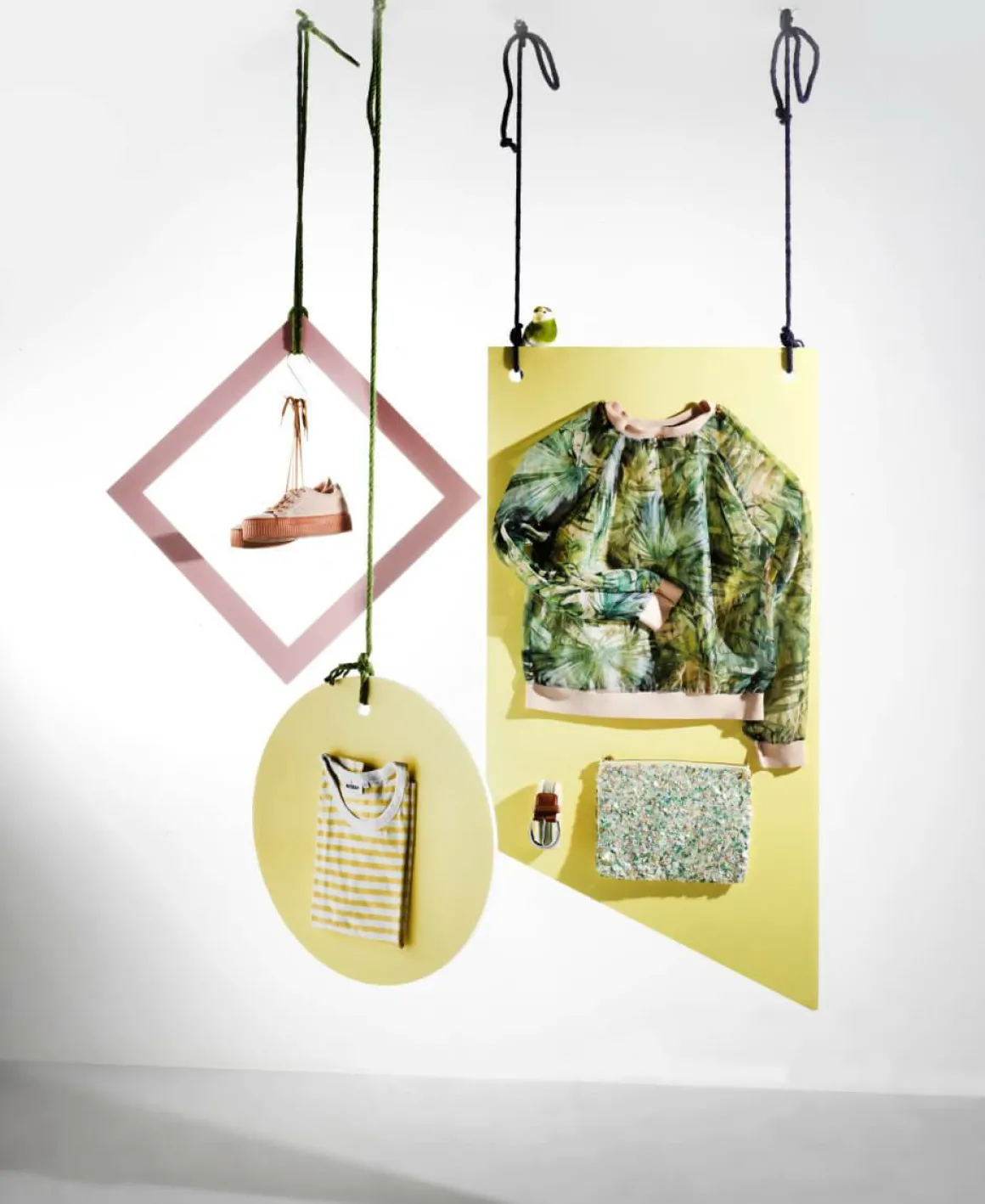 Deko Paneel Kreis 50 Cm Ø Pastellgrün/weiß