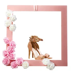 Deko Rahmen Inkl. Paneel 50 X 50 Cm Pastellgelb/rosa