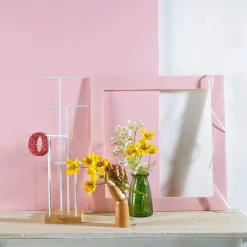 Deko Rahmen Inkl. Paneel 50 X 50 Cm Pastellgelb/rosa