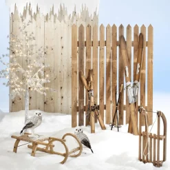 Deko Ski Aus Holz, 90 Cm Lang