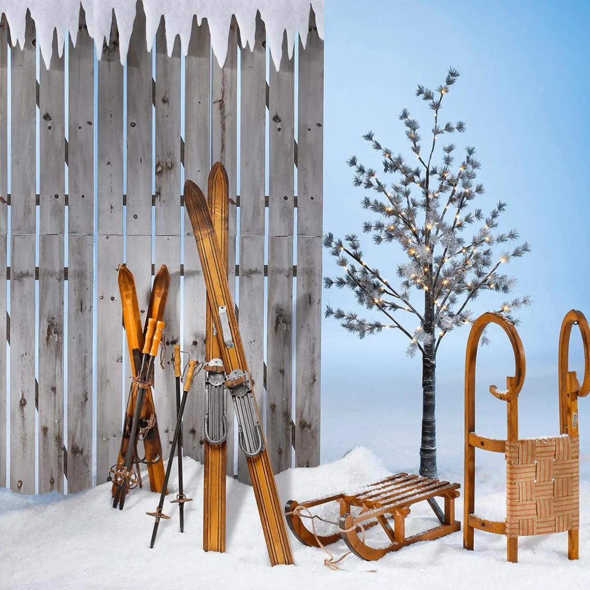 Deko Ski Aus Holz, 140 Cm Lang