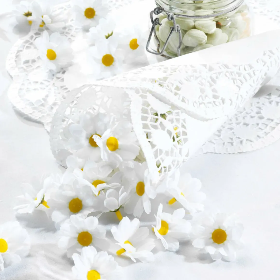 Dekoblüten Margeriten, 72 Stück