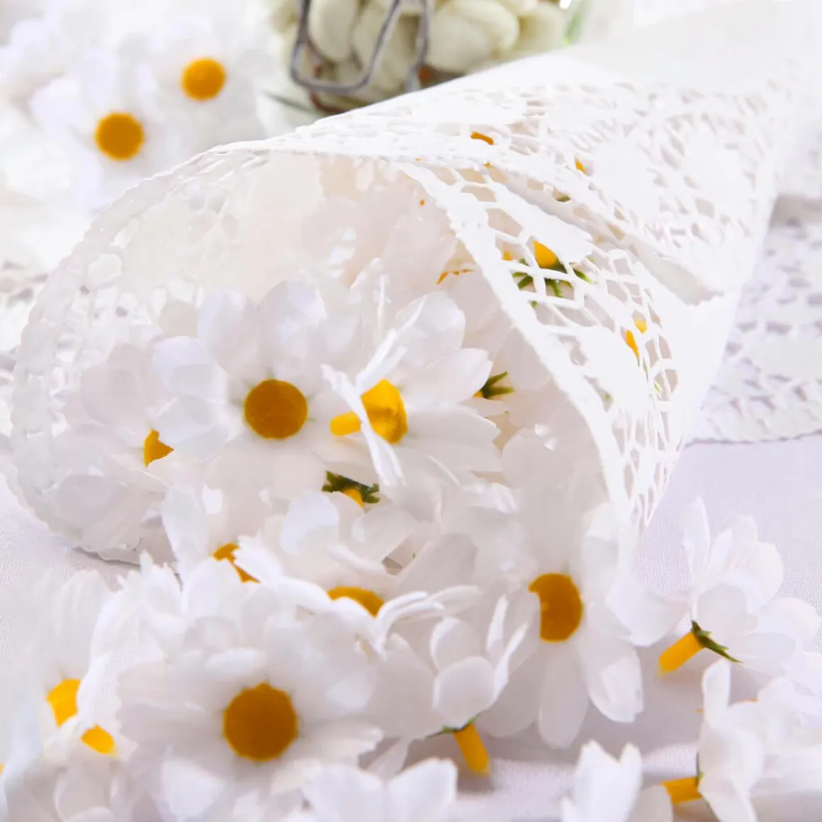 Dekoblüten Margeriten, 72 Stück