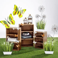 Deko-Blumenstecker Aus Metall Braun 50 Cm