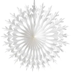 Dekofächer 50cmØ Weiß Papier B1 Schneeflocke