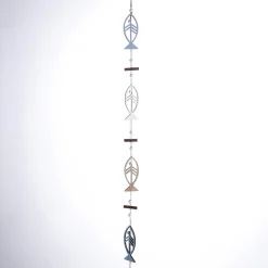 Deko-Fisch-Girlande 120 X 4 X 0,5 Cm Weiß, Braun, Blau