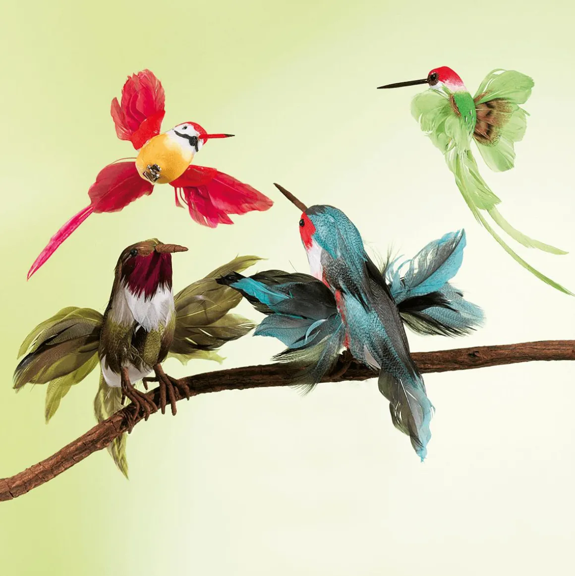 Deko-Kolibris, 3 Stück, Grün