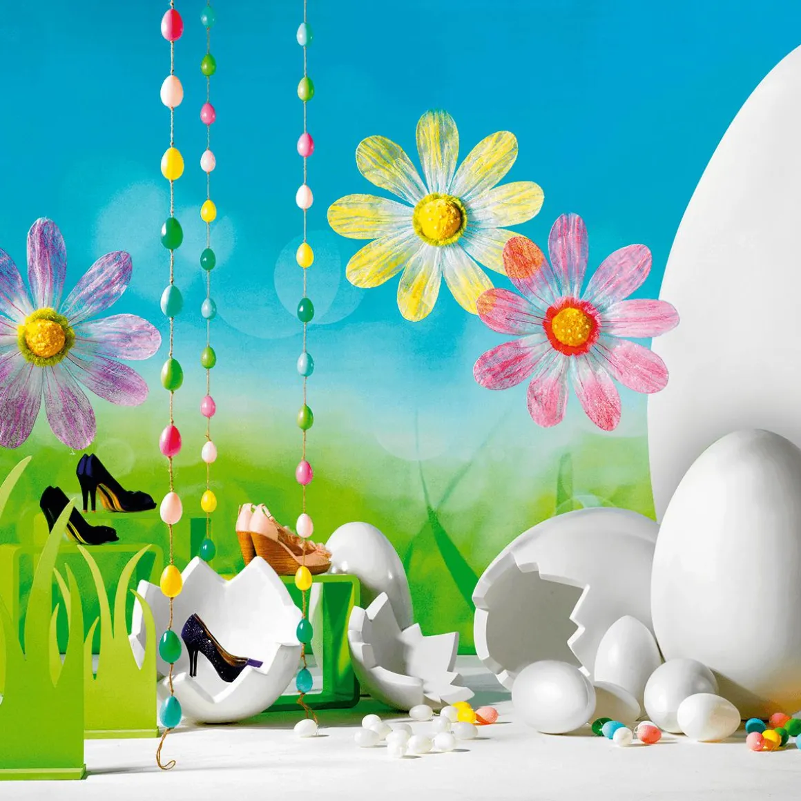 Deko-Osterei, 70 Cm Lang, Weiß