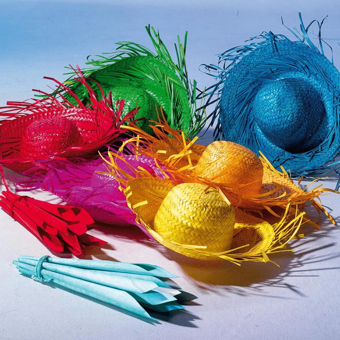 Deko-Strohhut Gelb, 40 Cm Ø