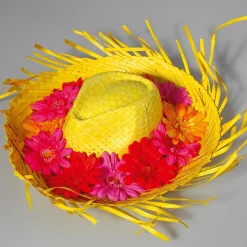 Deko-Strohhut Gelb, 40 Cm Ø