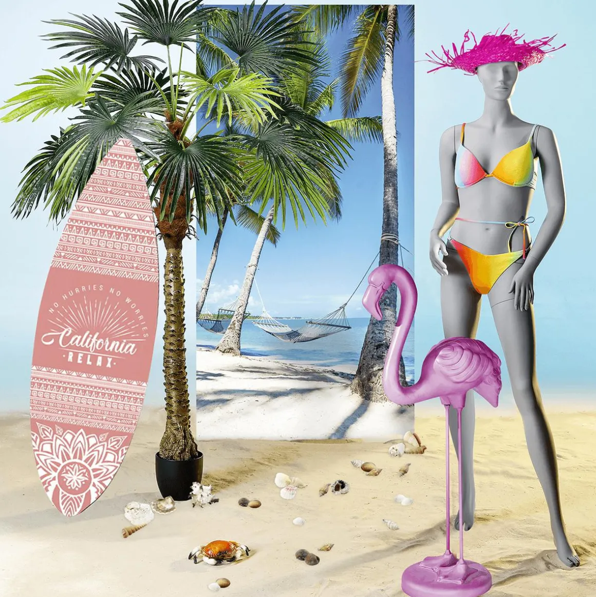 Deko-Strohhut Pink, 40 Cm Ø