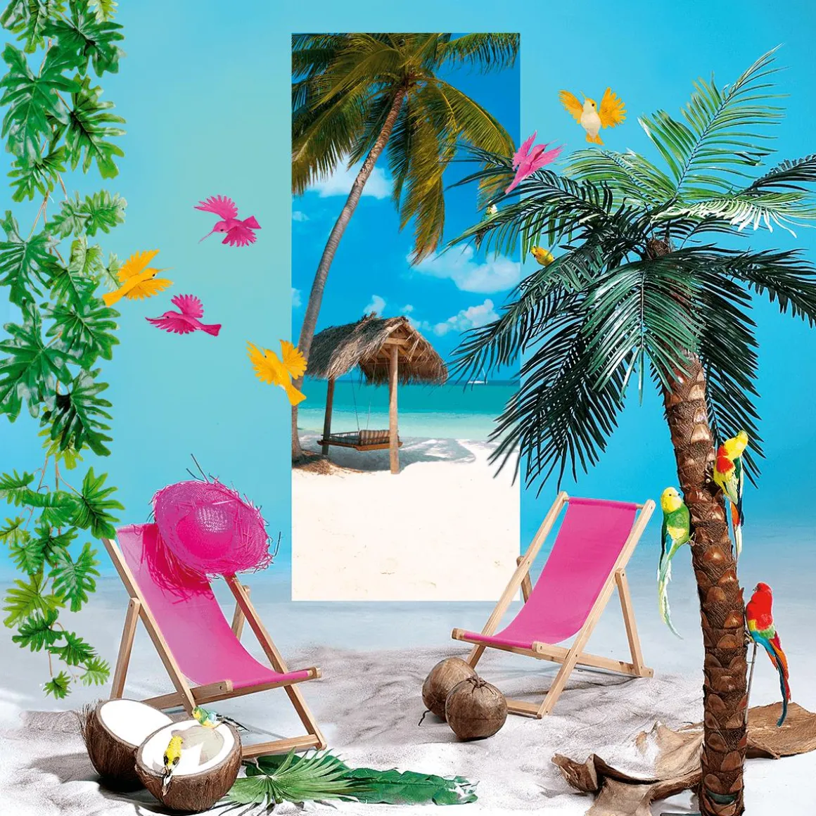 Deko-Strohhut Pink, 40 Cm Ø