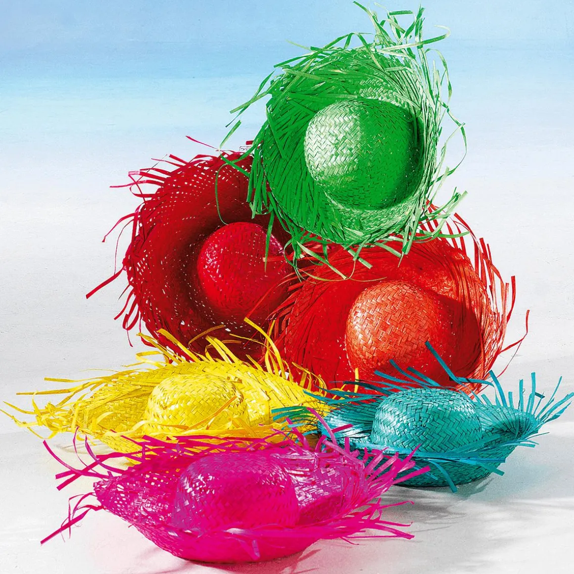 Deko-Strohhut, Rot, 40 Cm Ø