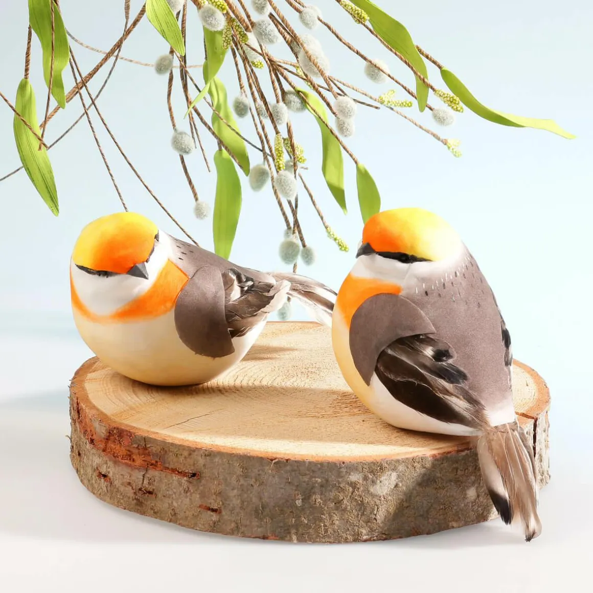 Dekovogel Grau Orange 19 Cm