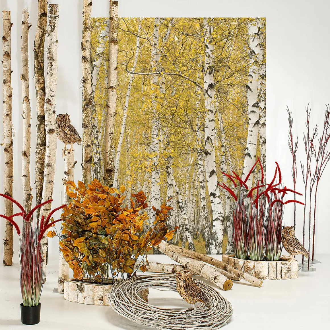 Dekozweig Roter Cornus-Zweig 130 Cm