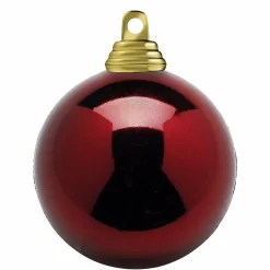 Dunkelrote, Glänzende Weihnachtskugeln Aus Schwer Entflammbarem Kunststoff, 6 Cm Ø – 24 Stück