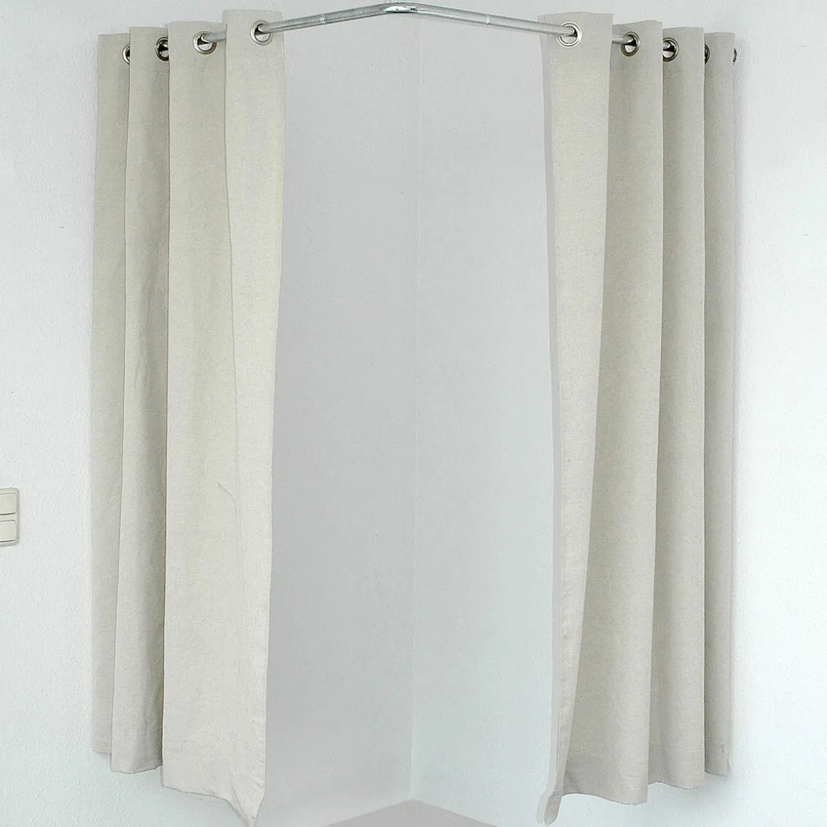 Eck-Kabinen-Vorhang, 200 Cm Lang, Beige