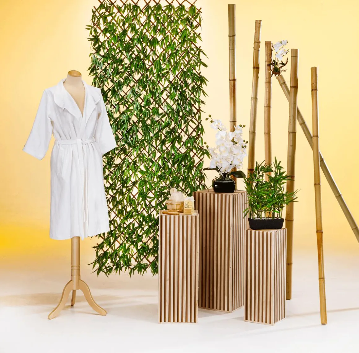 Fertig Eingetopfte Bambus Kunstpflanze 47 Cm