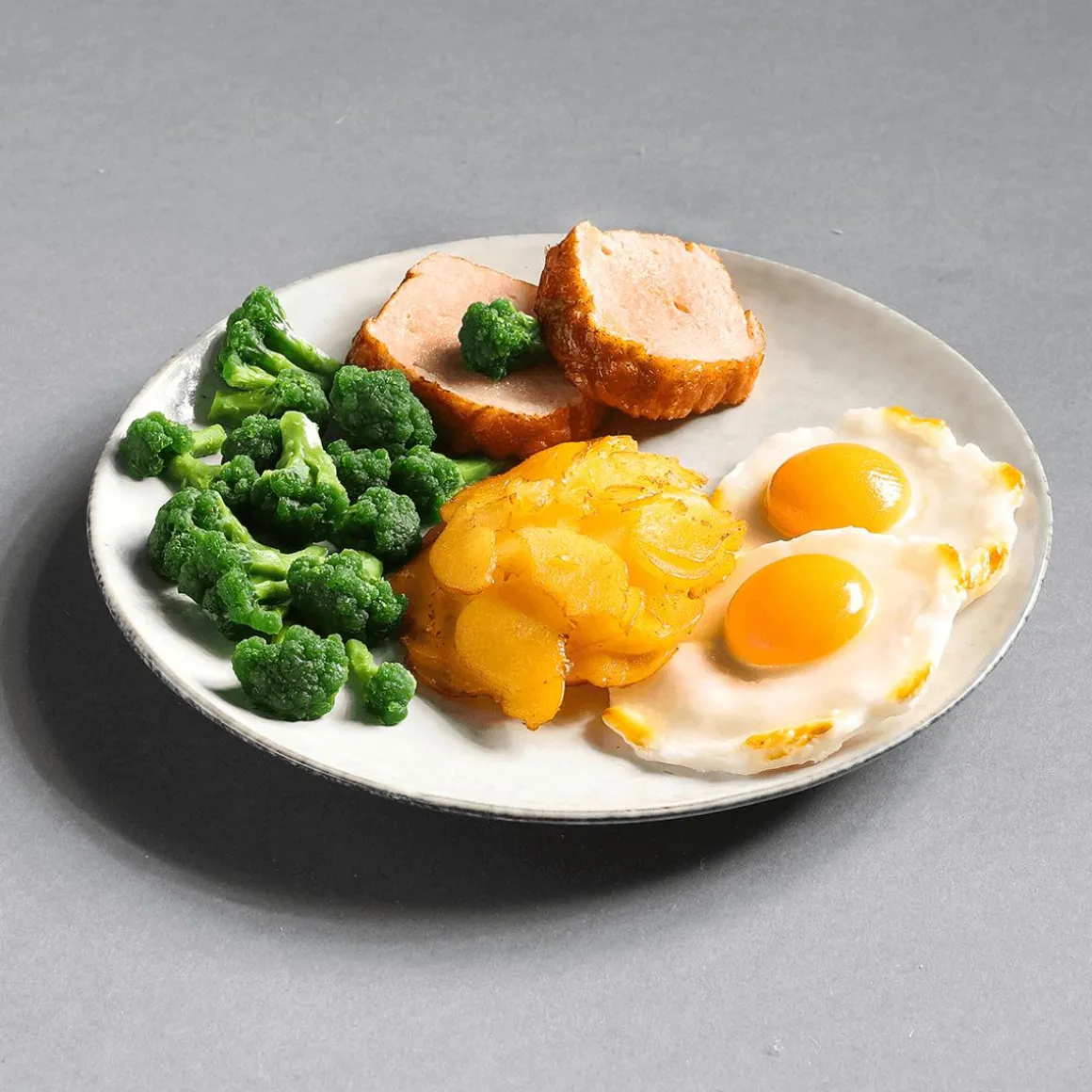 Fleischkäse-Scheiben Lebensmittel-Attrappe, 2 Stück