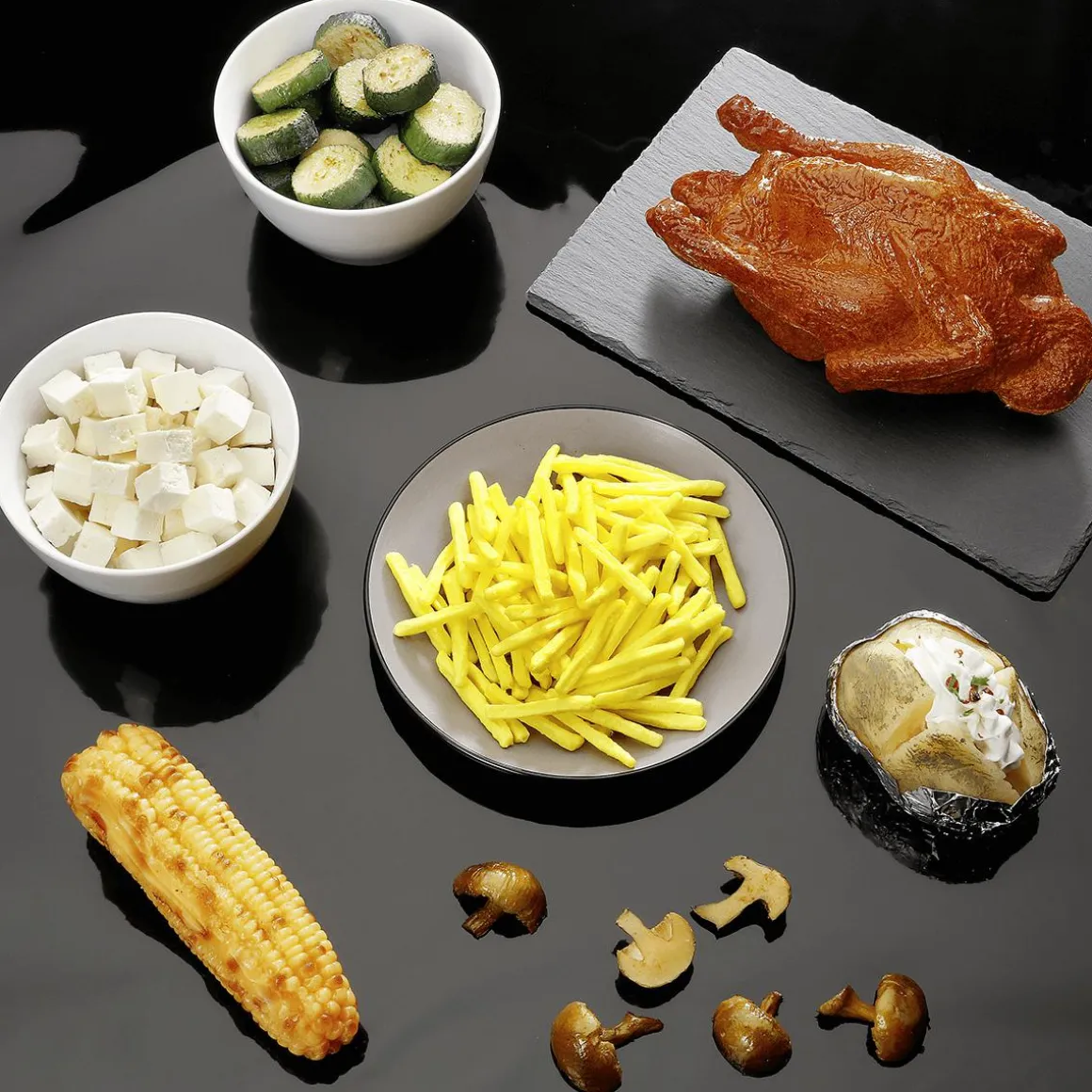 Gebratene Zucchini-Scheiben Lebensmittel-Attrappen, Pack à 3 Stück