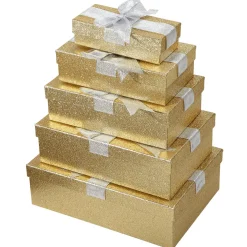 Geschenkboxen-Set Gold, 5tlg.