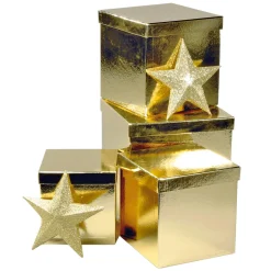 Geschenkkartonage, Gold, 4tlg.