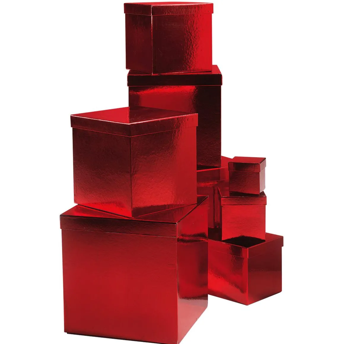 Geschenkkartonage Majestic Metallic, Rot, 8tlg.