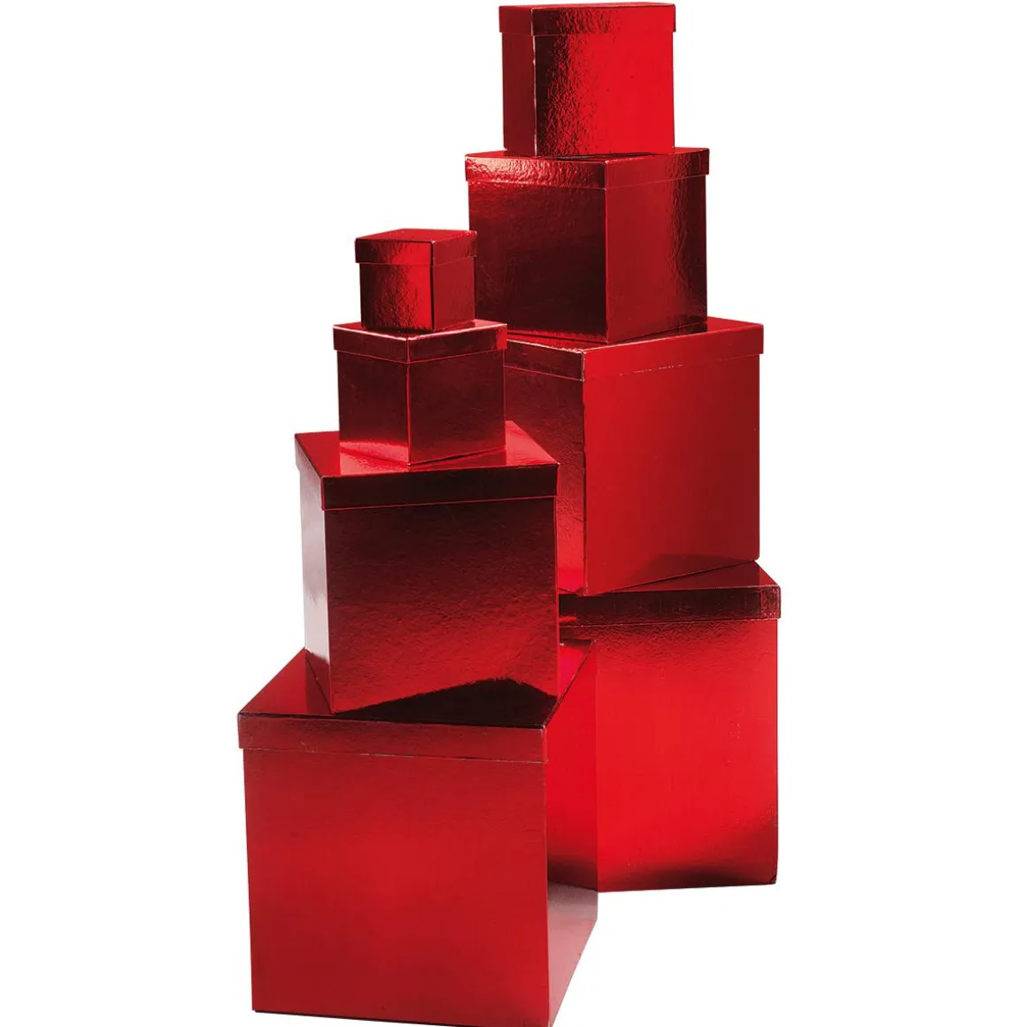 Geschenkkartonage Majestic Metallic, Rot, 8tlg.