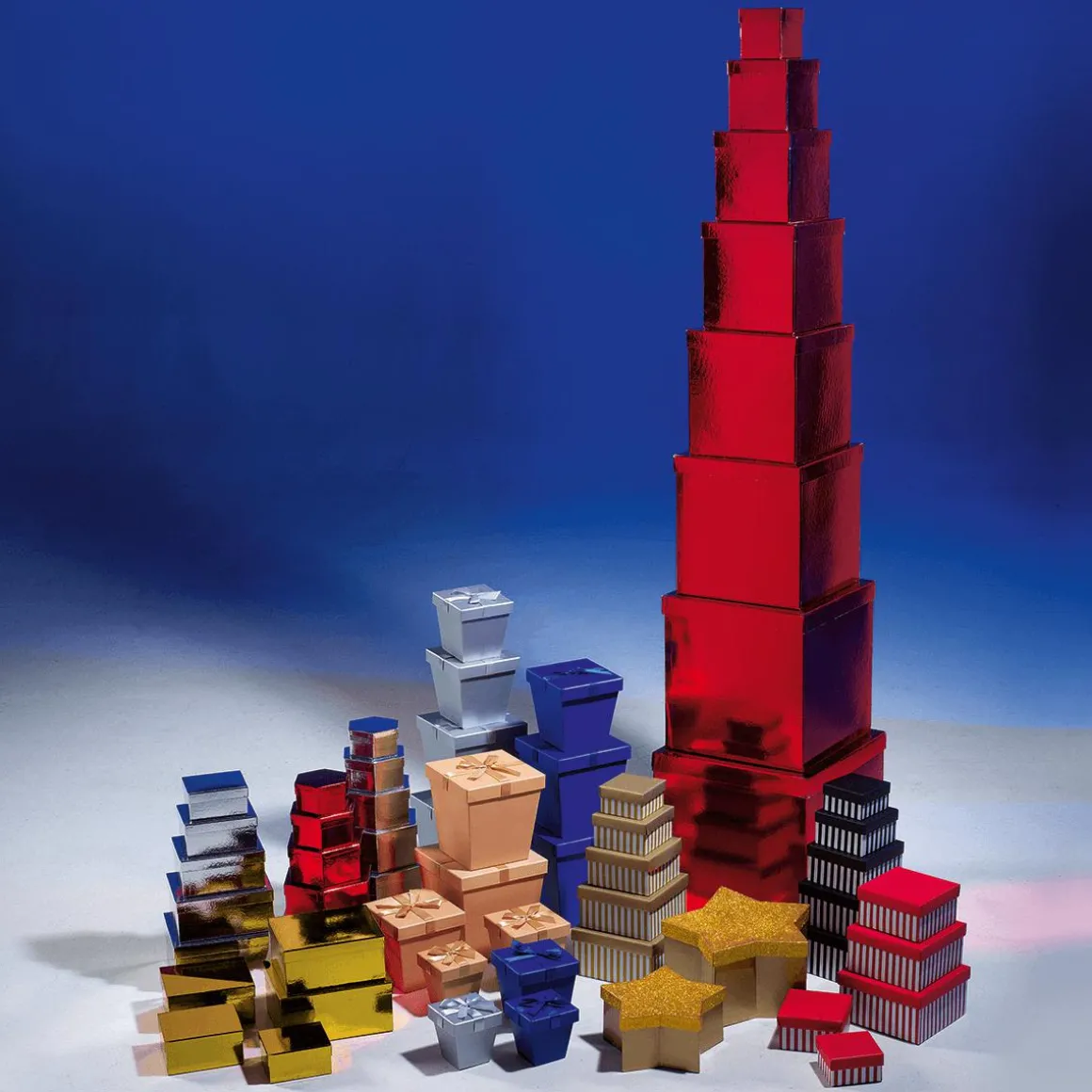 Geschenkkartonage Majestic Metallic, Rot, 8tlg.