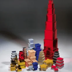 Geschenkkartonage Majestic Metallic, Rot, 8tlg.